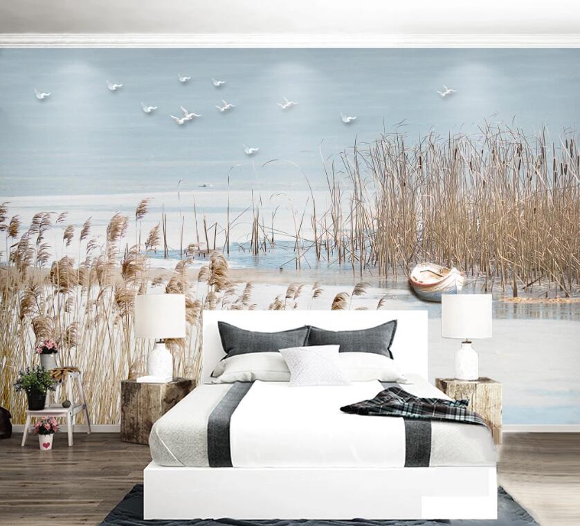 3D Reed Fluttering WC28 Wall Murals Wallpaper AJ Wallpaper 2 