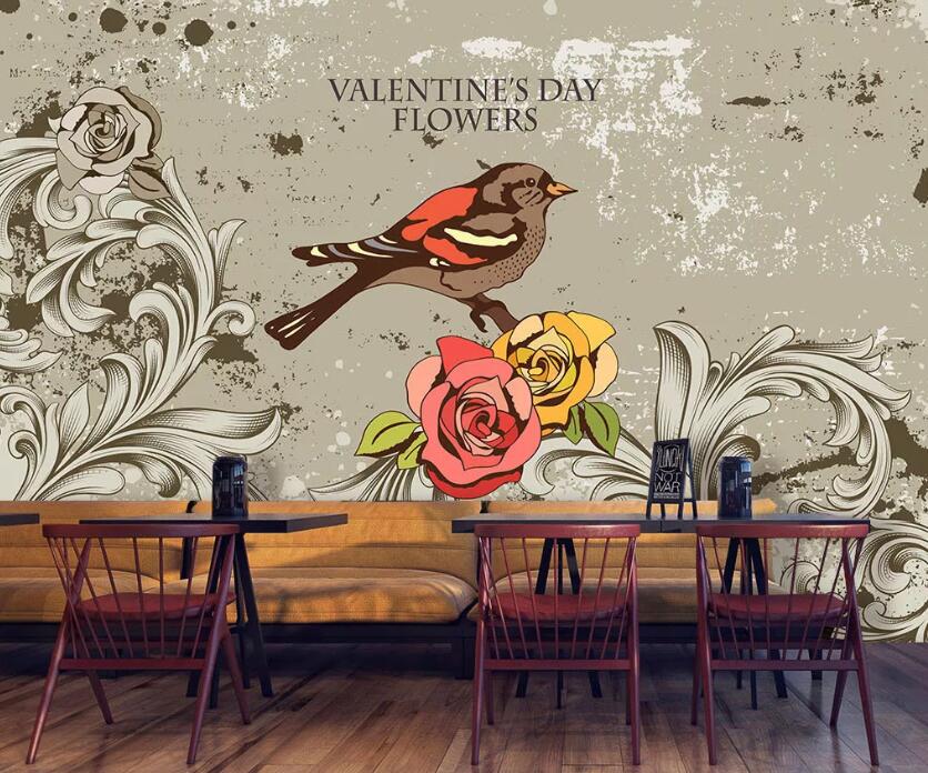 3D Colored Rose WC1654 Wall Murals