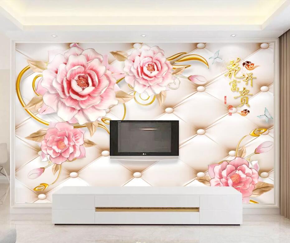 3D Pink Rose WC99 Wall Murals Wallpaper AJ Wallpaper 2 