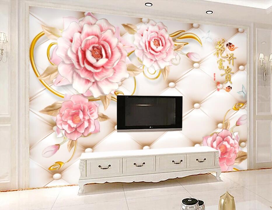 3D Pink Rose WC99 Wall Murals Wallpaper AJ Wallpaper 2 