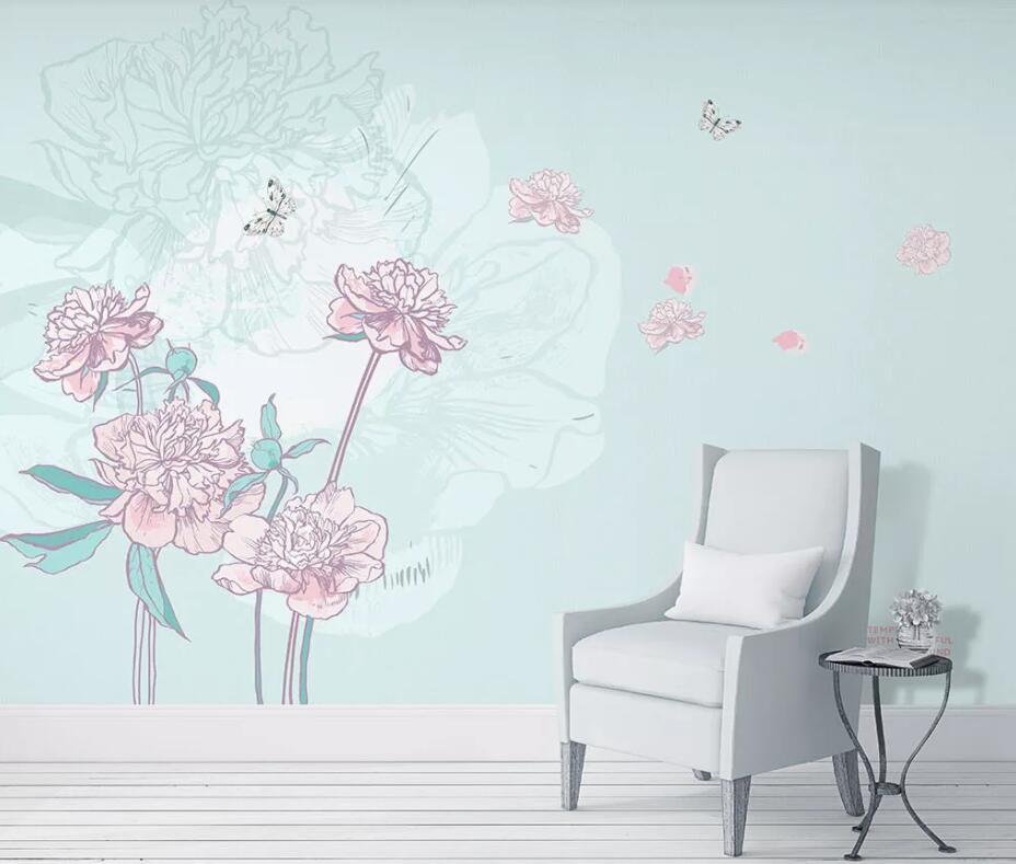 3D Pink Flower WC1632 Wall Murals