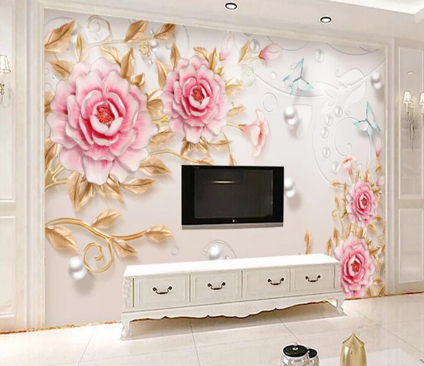 3D Rose Pearl WC1605 Wall Murals