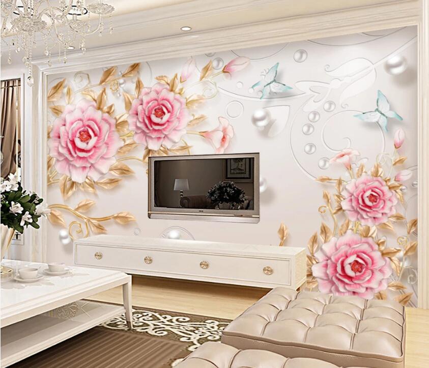 3D Rose Pearl WC1605 Wall Murals