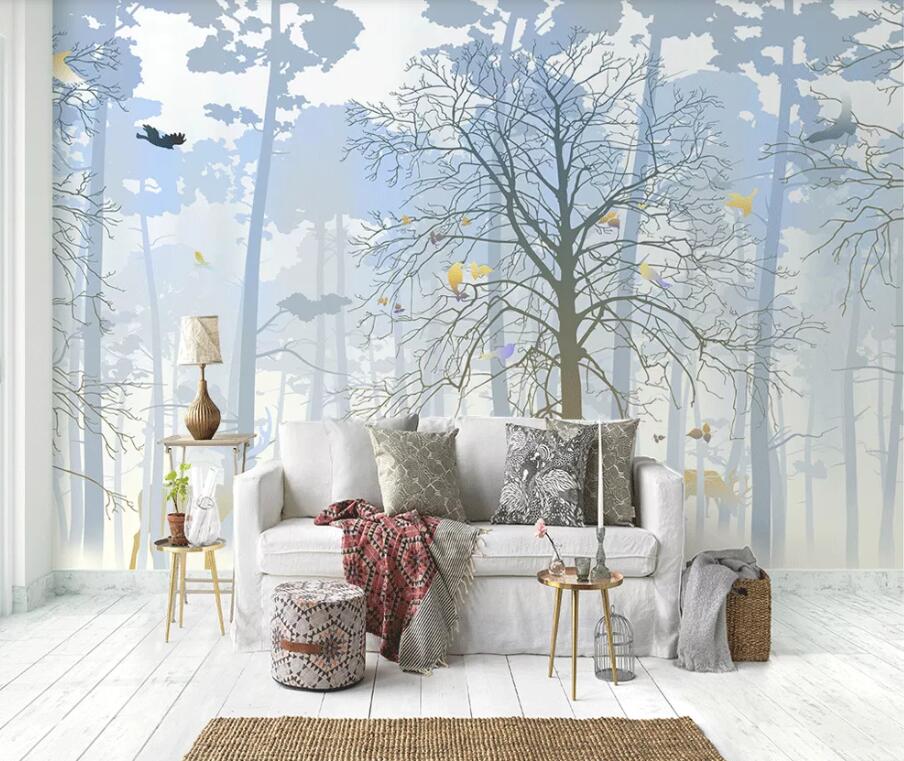 3D Forest Fog WC1588 Wall Murals