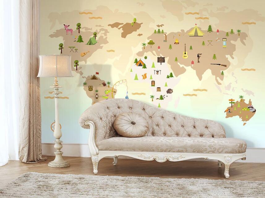 3D Animal Map WC52 Wall Murals Wallpaper AJ Wallpaper 2 