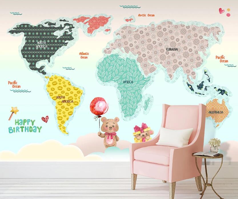3D Lovely Map WC39 Wall Murals Wallpaper AJ Wallpaper 2 