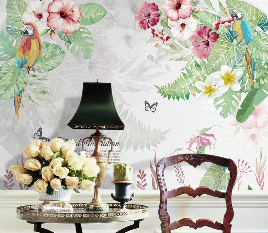3D Flower Butterfly WC21 Wall Murals Wallpaper AJ Wallpaper 2 