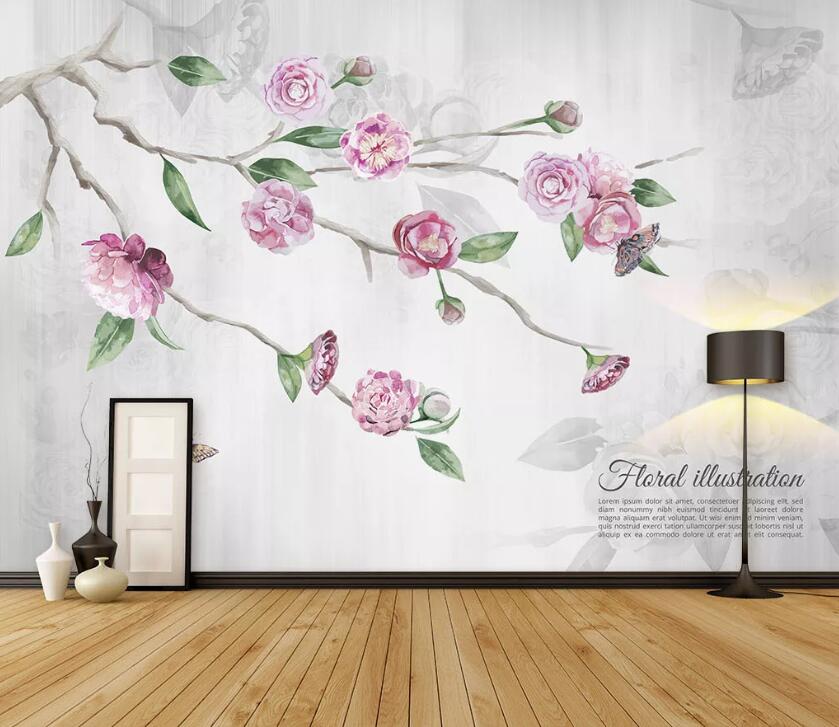 3D Pink Flower WC1554 Wall Murals
