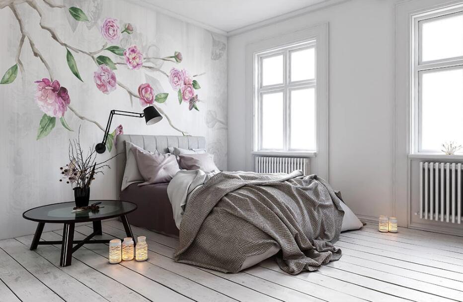 3D Pink Rose WC17 Wall Murals Wallpaper AJ Wallpaper 2 