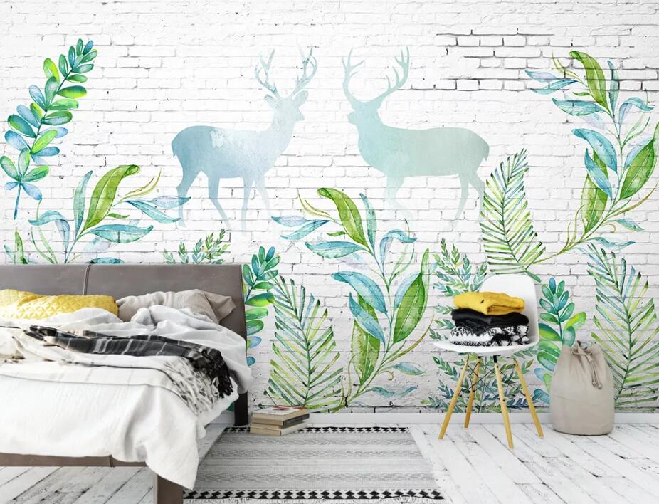 3D Green Fawn WC1541 Wall Murals