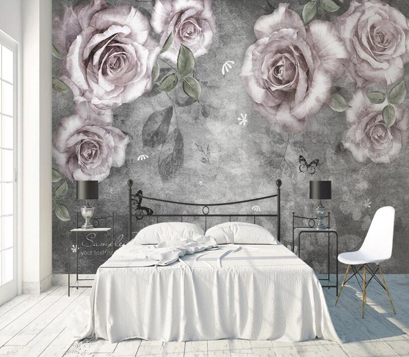 3D Pink Flowers WC47 Wall Murals Wallpaper AJ Wallpaper 2 