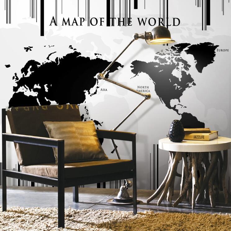 3D Black Map WC39 Wall Murals Wallpaper AJ Wallpaper 2 