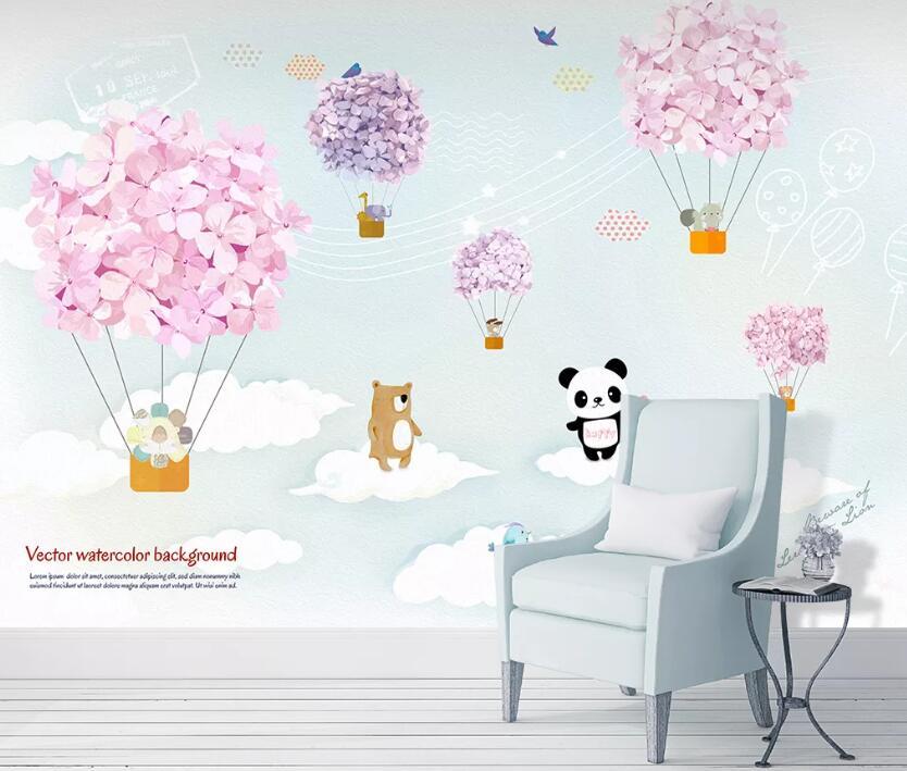 3D Bear Flower WC36 Wall Murals Wallpaper AJ Wallpaper 2 