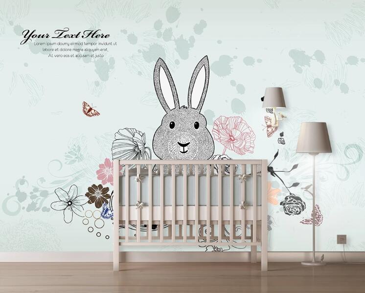 3D Gray Rabbit WC29 Wall Murals Wallpaper AJ Wallpaper 2 
