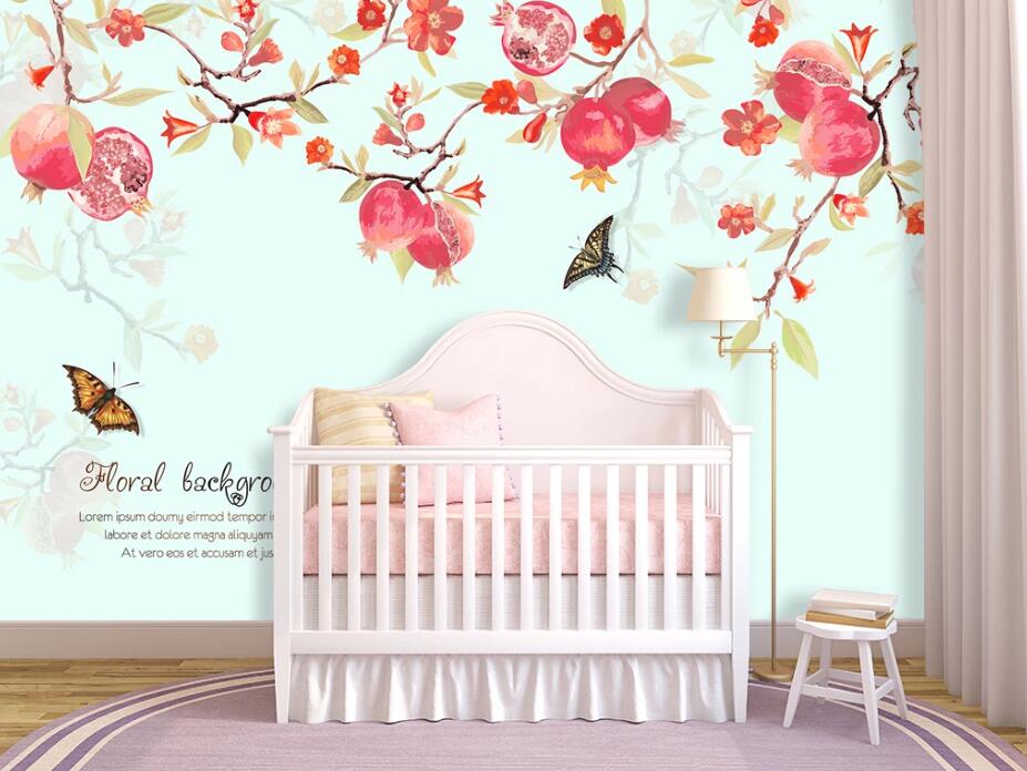 3D Pomegranate WC1514 Wall Murals