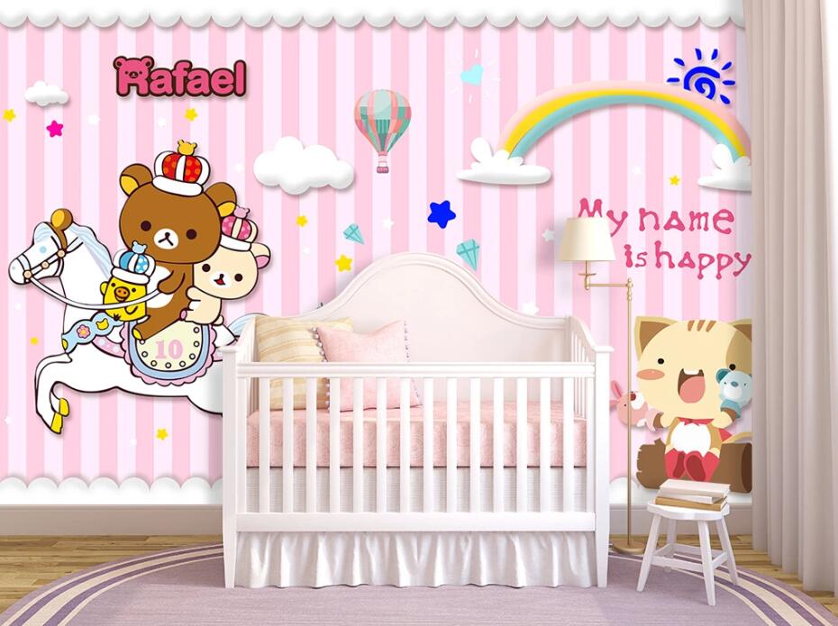 3D Rainbow Bear WC1509 Wall Murals