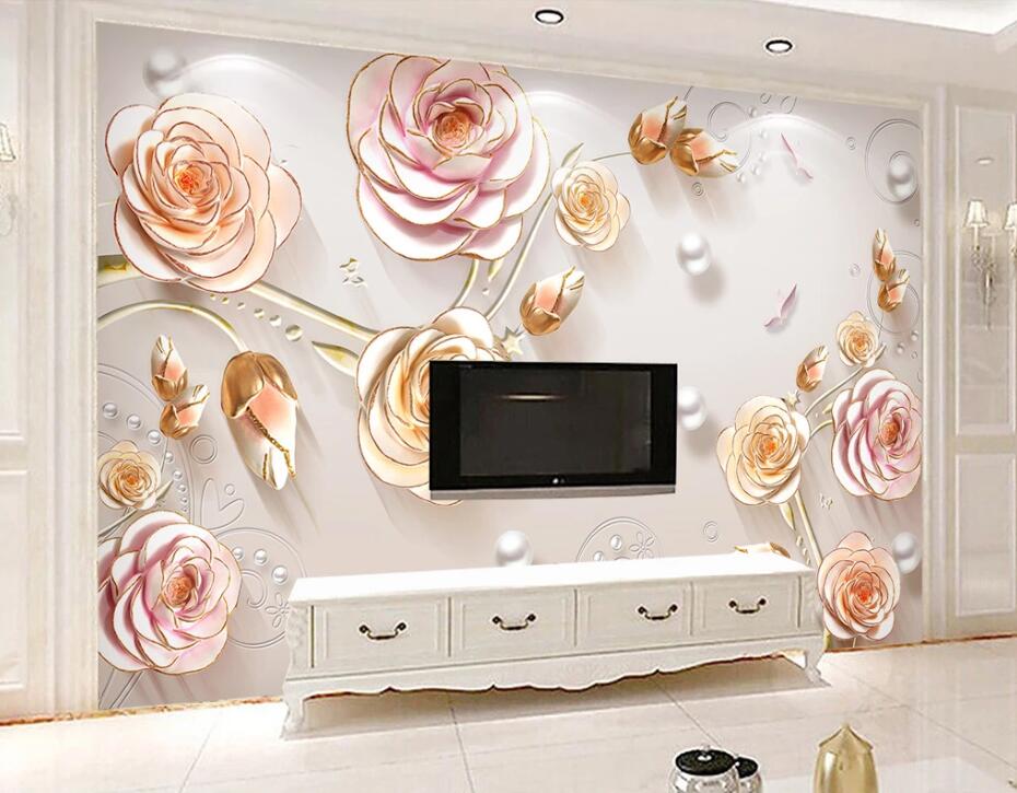 3D Pink Rose WC20 Wall Murals Wallpaper AJ Wallpaper 2 