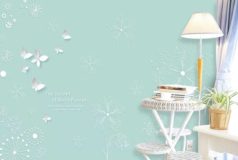 3D White Butterfly WC17 Wall Murals Wallpaper AJ Wallpaper 2 