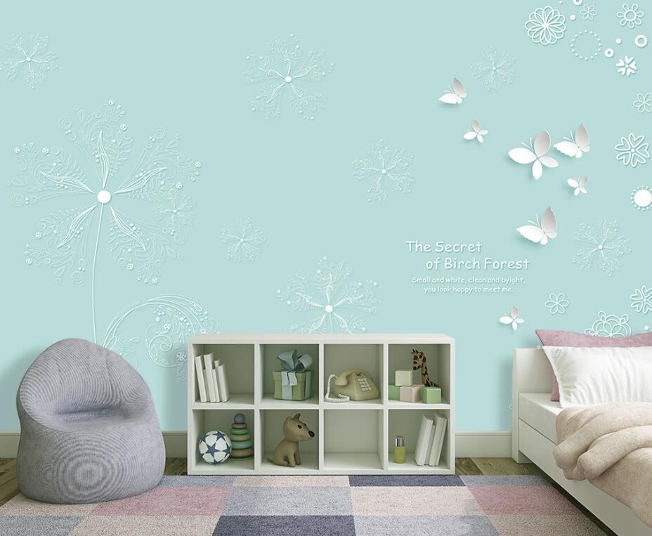 3D White Butterfly WC1503 Wall Murals