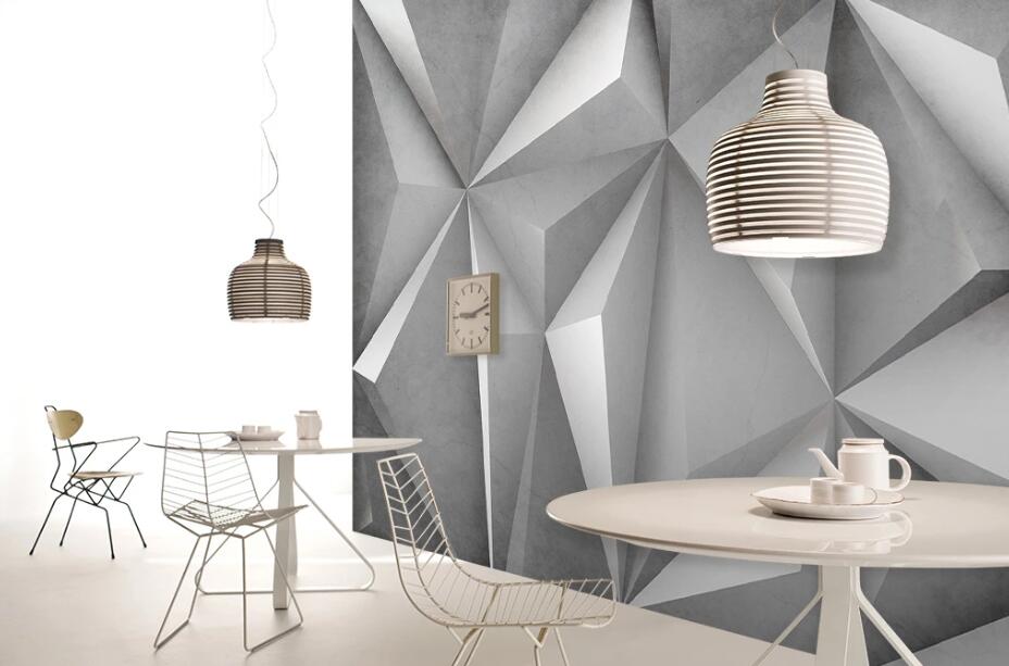 3D Gray Geometry WC07 Wall Murals Wallpaper AJ Wallpaper 2 