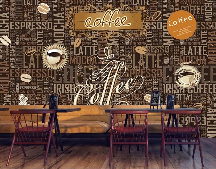 3D Coffee English WC1482 Wall Murals