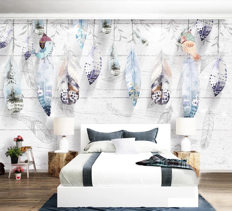 3D Colored Feather WC91 Wall Murals Wallpaper AJ Wallpaper 2 