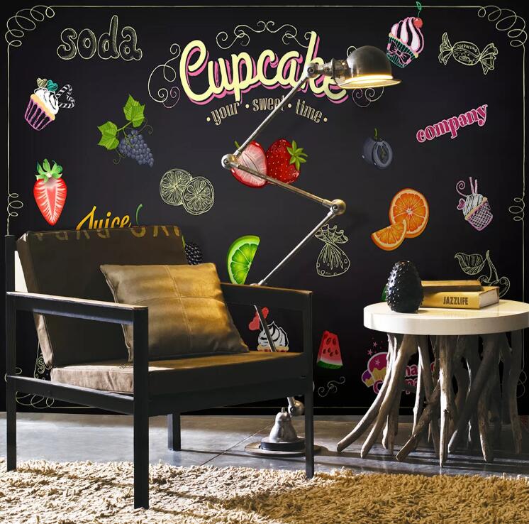3D Cake Strawberry WC1474 Wall Murals
