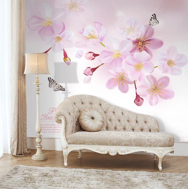 3D Flower Butterfly WC79 Wall Murals Wallpaper AJ Wallpaper 2 