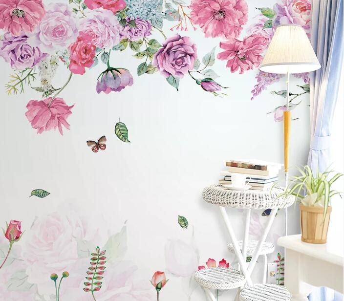 3D Flower Butterfly WC80 Wall Murals Wallpaper AJ Wallpaper 2 
