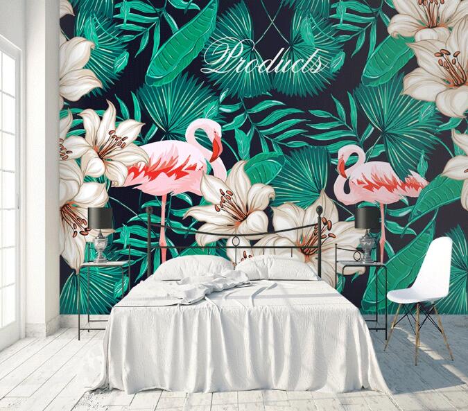 3D Pink Flamingo WC77 Wall Murals Wallpaper AJ Wallpaper 2 