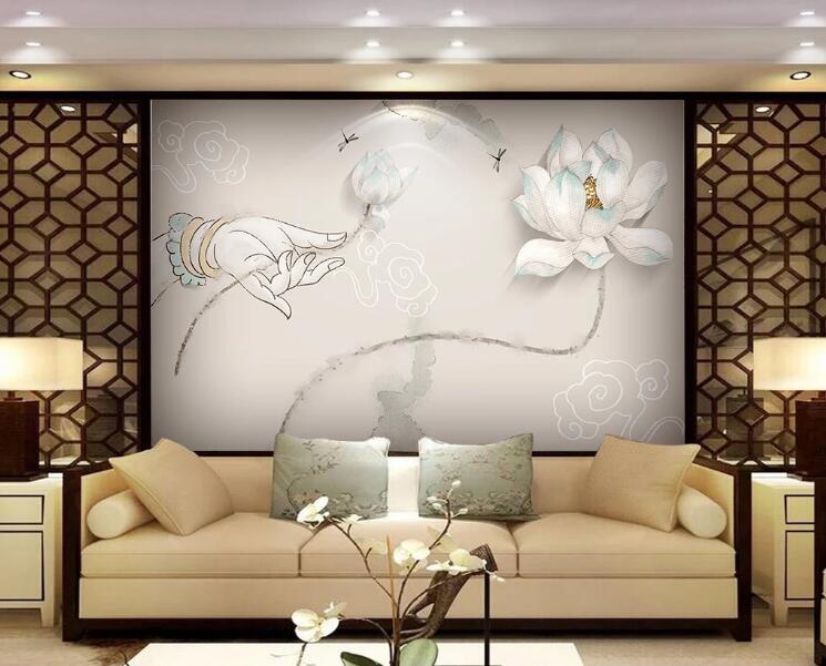 3D White Lotus WC68 Wall Murals Wallpaper AJ Wallpaper 2 