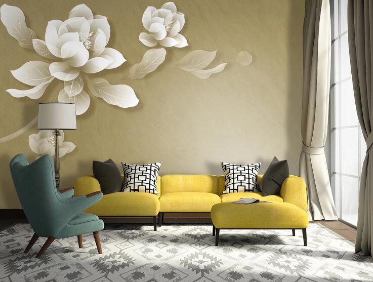 3D White Petals WC52 Wall Murals Wallpaper AJ Wallpaper 2 