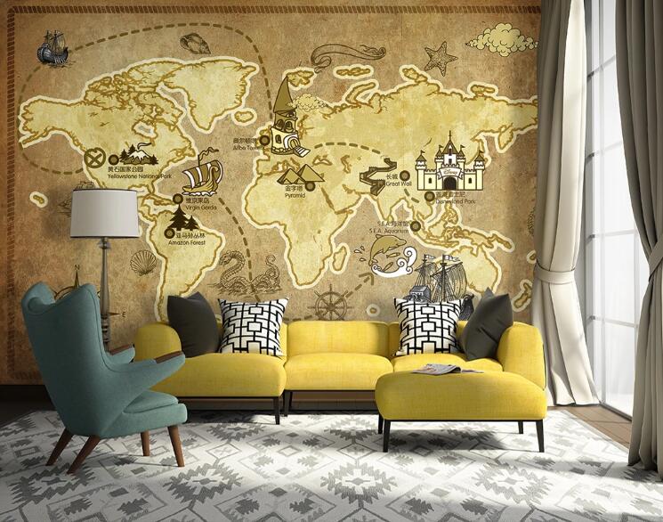 3D Map House WC1433 Wall Murals