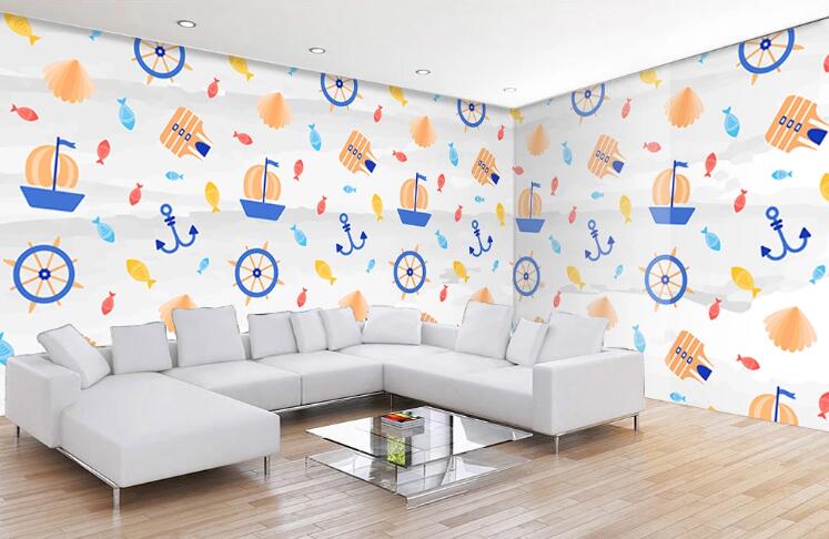 3D Steamboat Fish WC34 Wall Murals Wallpaper AJ Wallpaper 2 