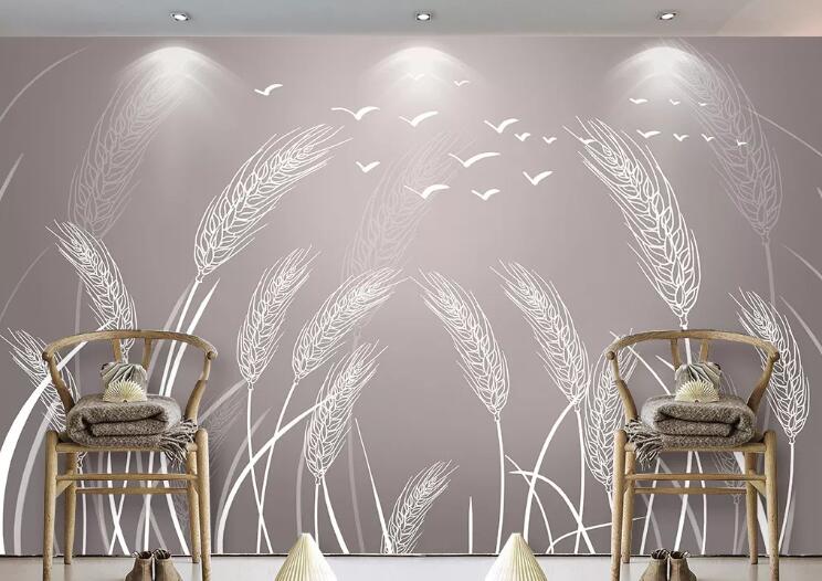 3D Grey Wheat WC22 Wall Murals Wallpaper AJ Wallpaper 2 