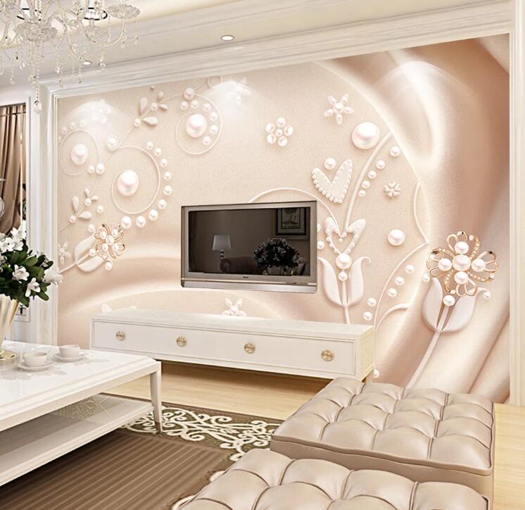 3D Pearl Flower WC20 Wall Murals Wallpaper AJ Wallpaper 2 
