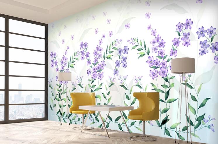 3D Purple Lavender WC12 Wall Murals Wallpaper AJ Wallpaper 2 