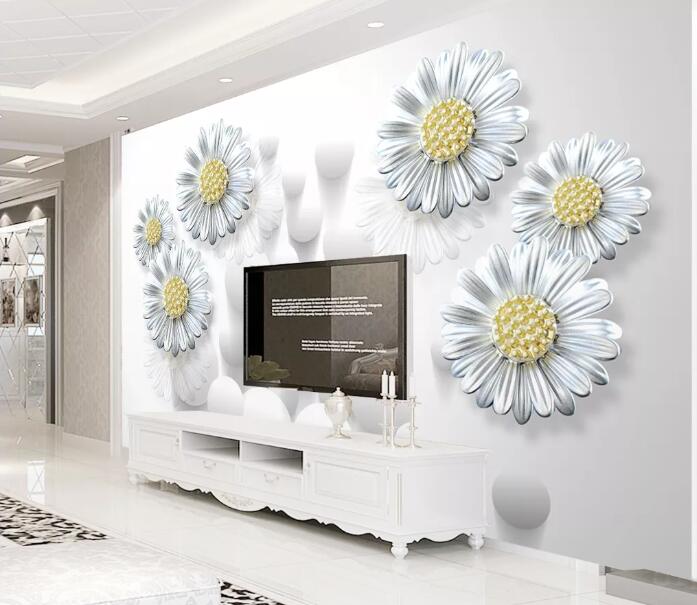 3D Small Daisy WC04 Wall Murals Wallpaper AJ Wallpaper 2 