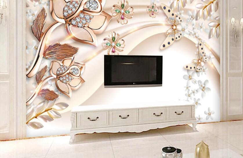 3D Diamond Flower WC99 Wall Murals Wallpaper AJ Wallpaper 2 