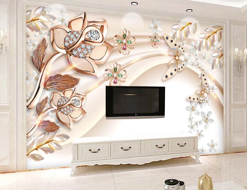 3D Diamond Flower WC99 Wall Murals Wallpaper AJ Wallpaper 2 