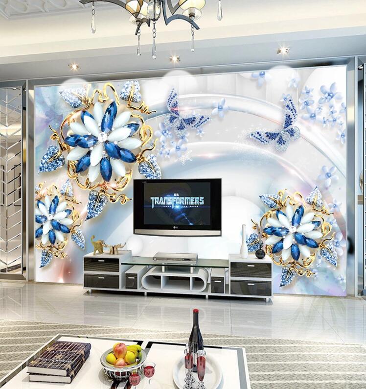 3D Diamond Flower WC98 Wall Murals Wallpaper AJ Wallpaper 2 