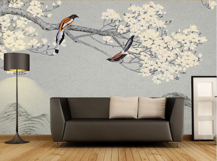 3D Flower Bird WC90 Wall Murals Wallpaper AJ Wallpaper 2 