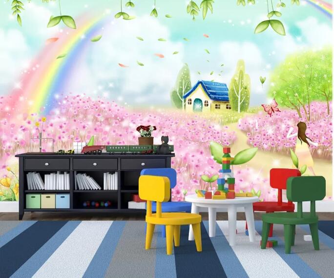 3D Flower Rainbow WC65 Wall Murals Wallpaper AJ Wallpaper 2 