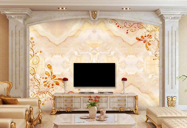 3D Yellow Pattern WC40 Wall Murals Wallpaper AJ Wallpaper 2 