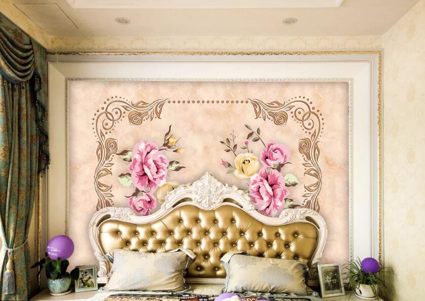 3D Pink Rose WC27 Wall Murals Wallpaper AJ Wallpaper 2 