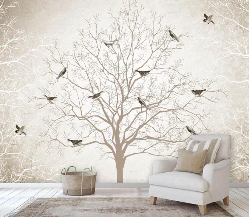 3D Branch Bird WC13 Wall Murals Wallpaper AJ Wallpaper 2 