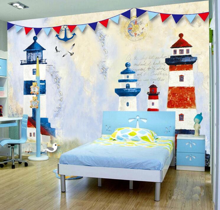 3D Lighthouse Bird WC1303 Wall Murals