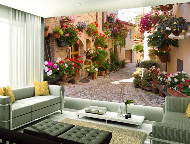 3D Beautiful Town WC14 Wall Murals