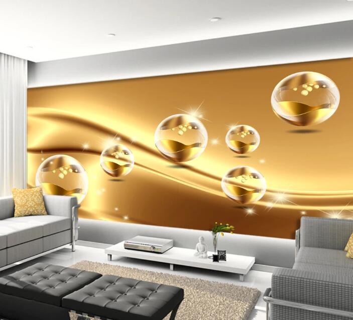 3D Golden Ball WC04 Wall Murals Wallpaper AJ Wallpaper 2 