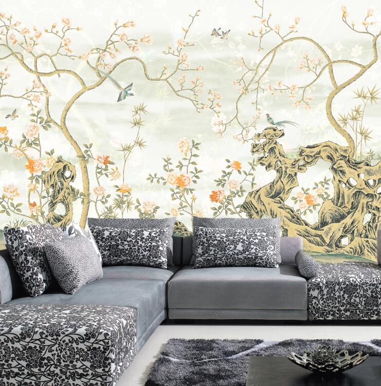 3D Branch Flower WC01 Wall Murals Wallpaper AJ Wallpaper 2 